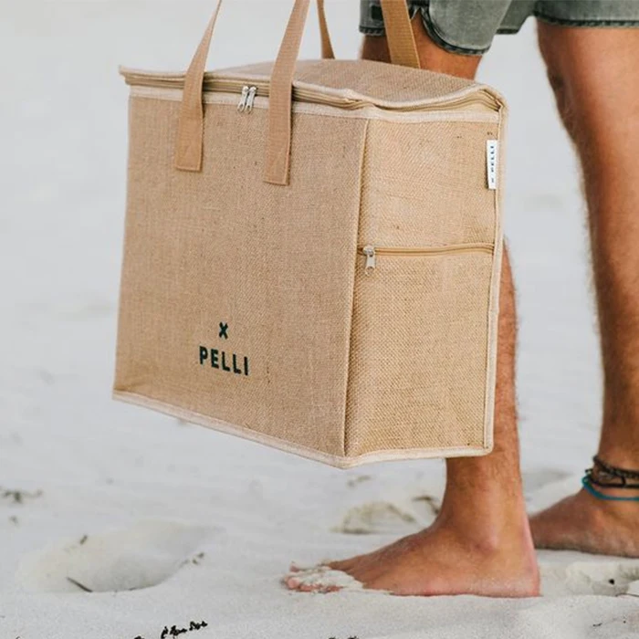 Beach Picnic Cooler Reusable Thermal Insulated Tote for Cold Drink Wine Grocery Hot Food Delivery Non Woven Nylon Bag