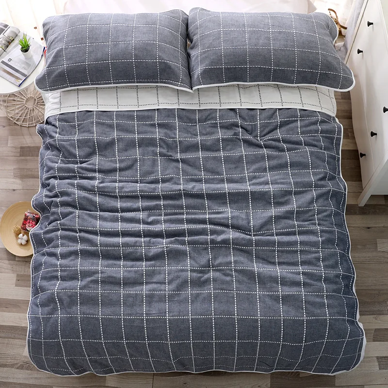 stock muslin adult gauze 6 layers jacquard woven bedding 100% cotton fabric bed sheet blanket quilt cover wholesale