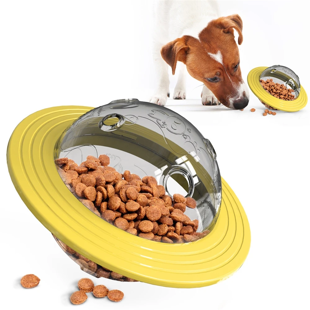 Pet products customized flying saucer toys for dogs with missing food and slow yellow dog feed bowl pet bowls &