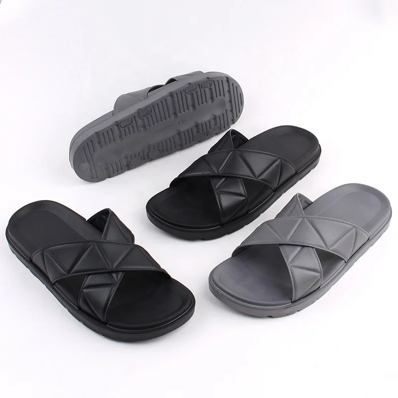 Olicom Custom Logo Corss Strap Slides Sandals Fashion Arab Sandals Summer Sandalias Thick Sole Lightweight Men Slides Slippers