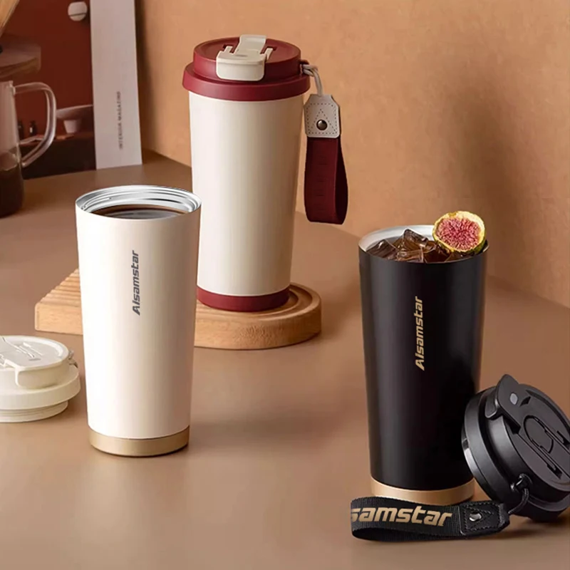 Aisamstar Popular Style Ceramic Coffee Cup Portable 500ml Custom Nylon Braided Rope Water Bottle for Drink