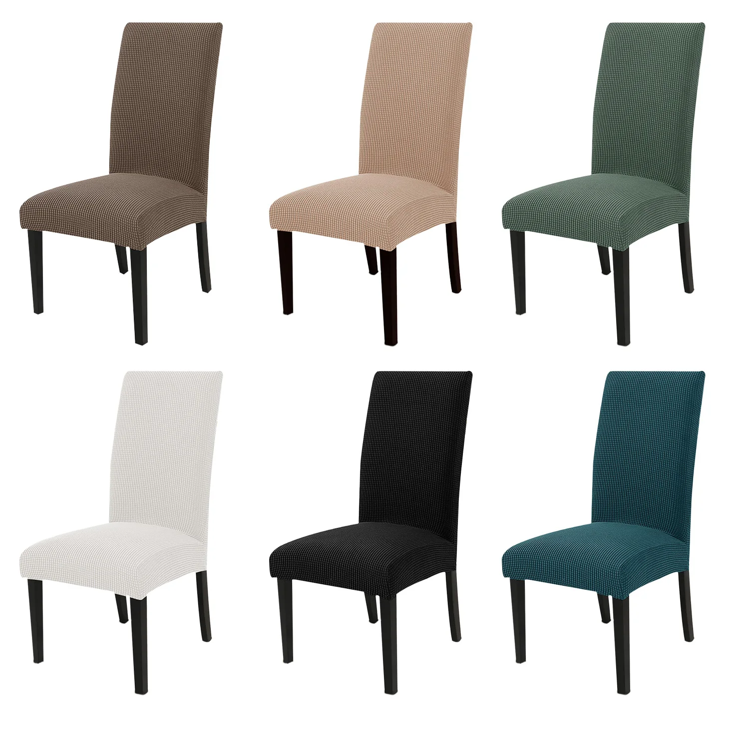 Sample Available Solid Jacquard Chair Covers Stretch For Wedding Dining Room Office Chair Cover