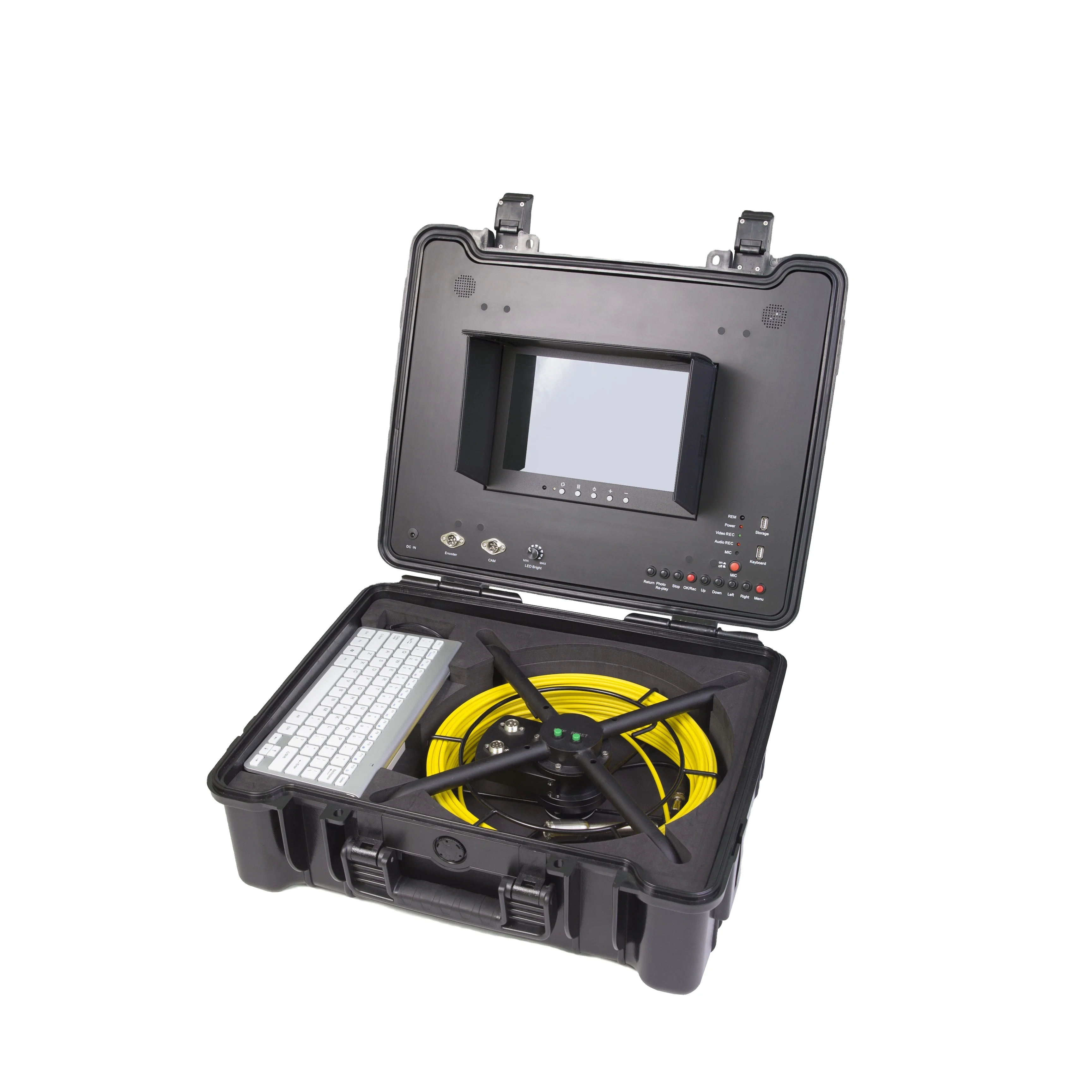 20m to 50m  Portable Pipe Inspection Camera 23mm Waterproof borescope cameras 10 inch HD screen with meter counter