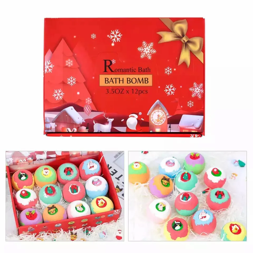 Private Label OEM ODM Wholesale Bath Supplies Bombs Christmas Baby Gift Set