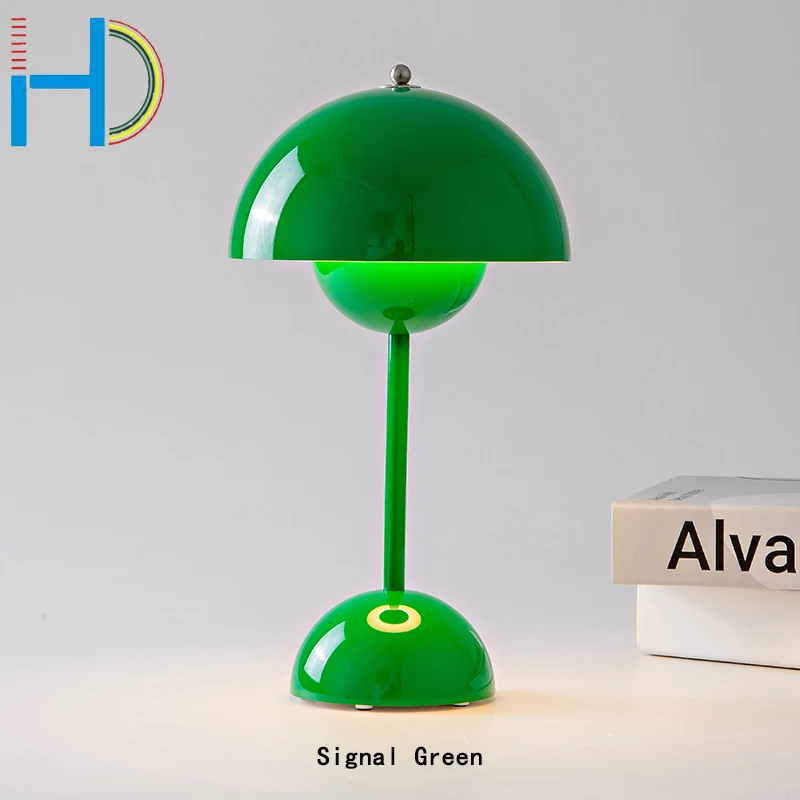 Polycarbonate colored decorative desk lamp three-speed dimming charging convenient LED lamp Office bedside study bedroom lamp