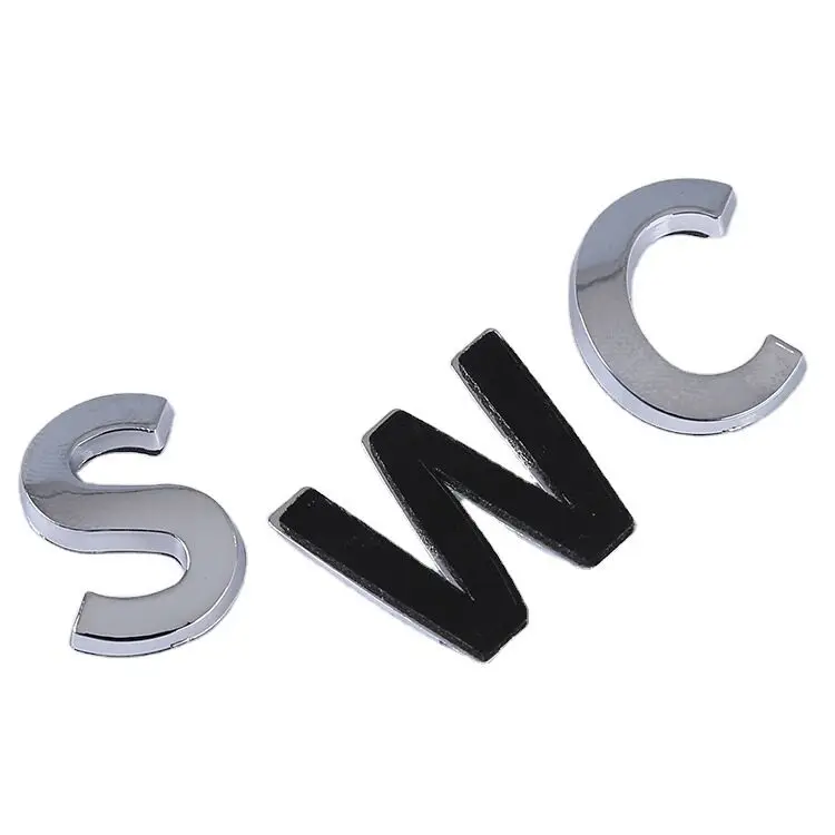 Manufacture Car Accessories 4D Number Sign Plastic Car Sticker number plate Letter with foam adhesive Metal License plate number