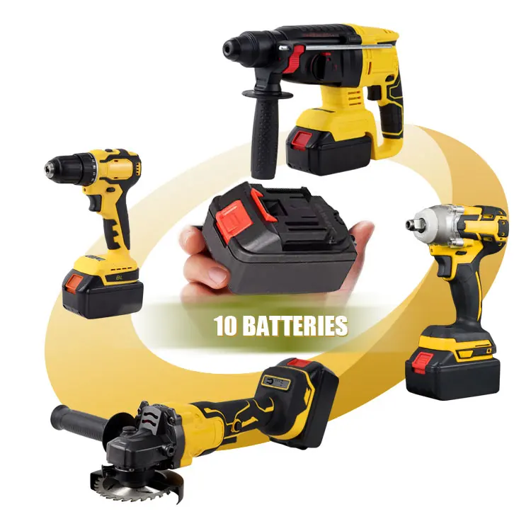 4-in-1 Combination 21V Cordless Power Tool Universal Steel Drill Wrench Battery Charger DIY Repair Bag Packaging OEM Support