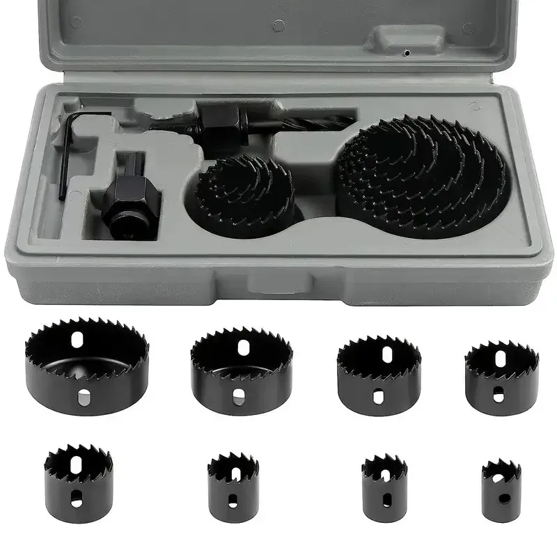 Wholesale 11pcs High Carbon Steel Hole Saw Kit for Wood Plastic