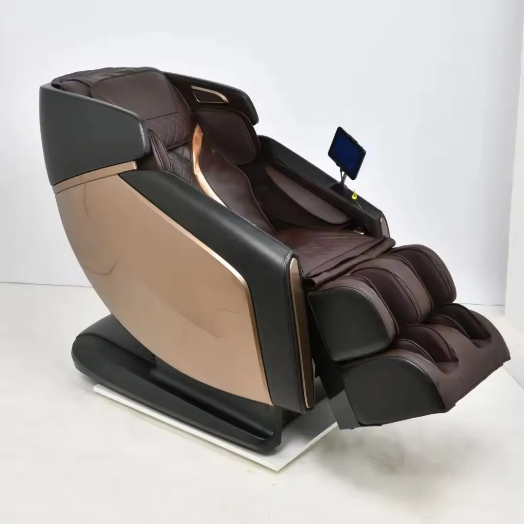 New sl track Luxury voice control grey 4D massage chair vibration commercial use massage chair with foot roller full body
