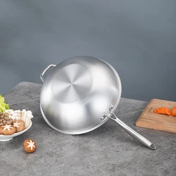 Frying pan china produces high quality triply nonstick wok of cookware single handle pan for kitchen stainless steel pan