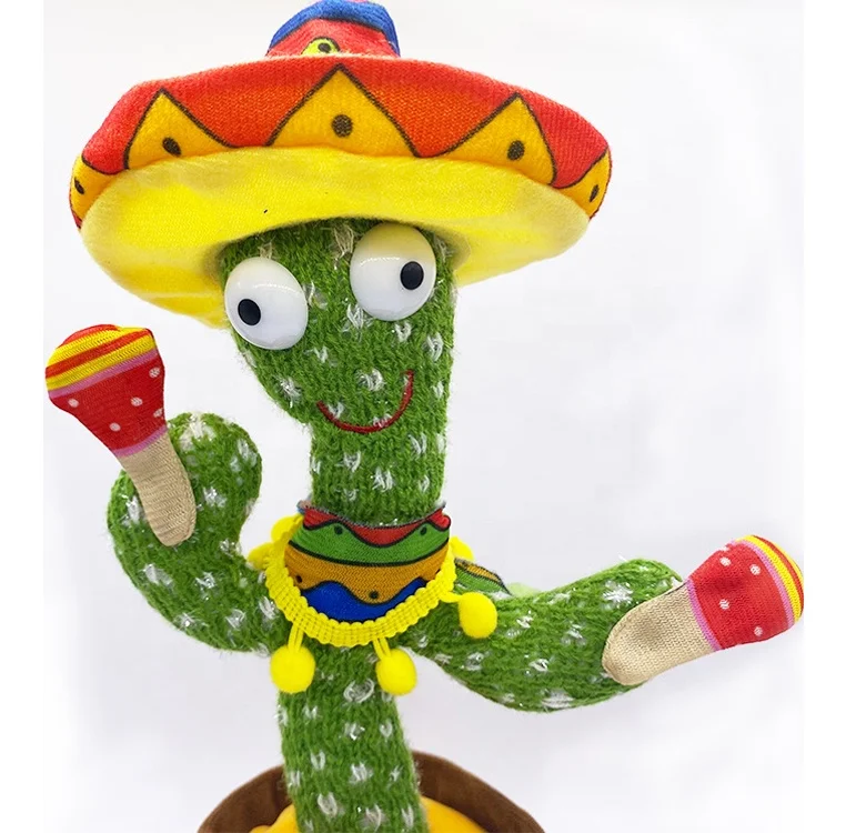 Wholesale Christmas Kids Dancing Talking Cactus Toys Light-up Toys Early Learning Educational Electronic Baby Toys