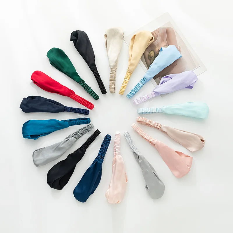 Ins Style 100% Mulberry Silk Hair Band Solid Color Smooth Hair Care Facial Hair Accessory Simple  Product