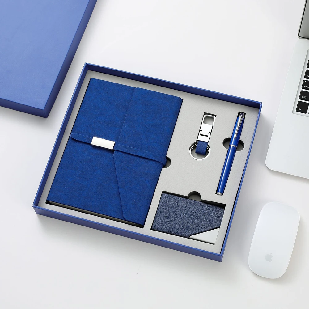 Executive Gift Branding Notebook Men Corporate Gift Notebook Pen Set Business Card Holder B5 Gifts For Clients
