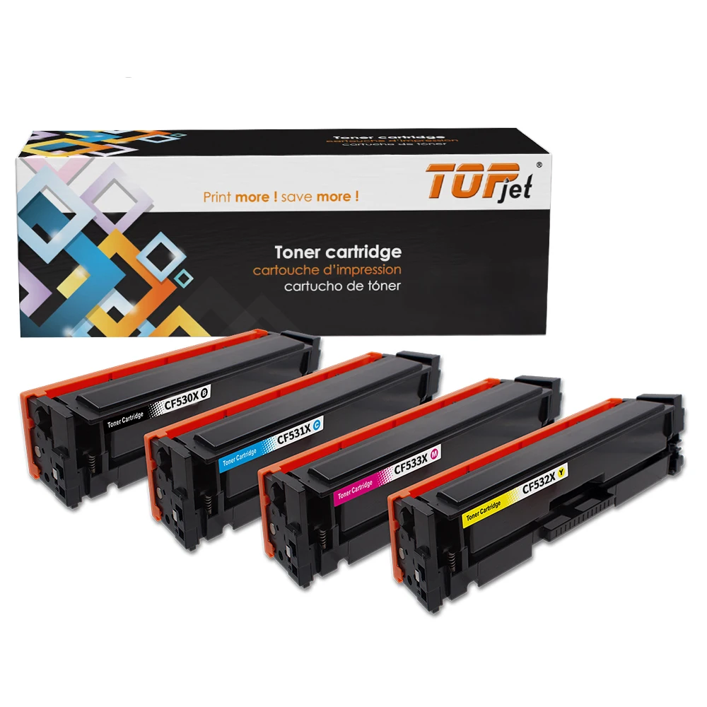 Topjet 304X 530X CC530X CC531X CC532X CC533X совместимый Cartouche цветной тонер-картридж с чипом для принтера HP CP2025 CM2320