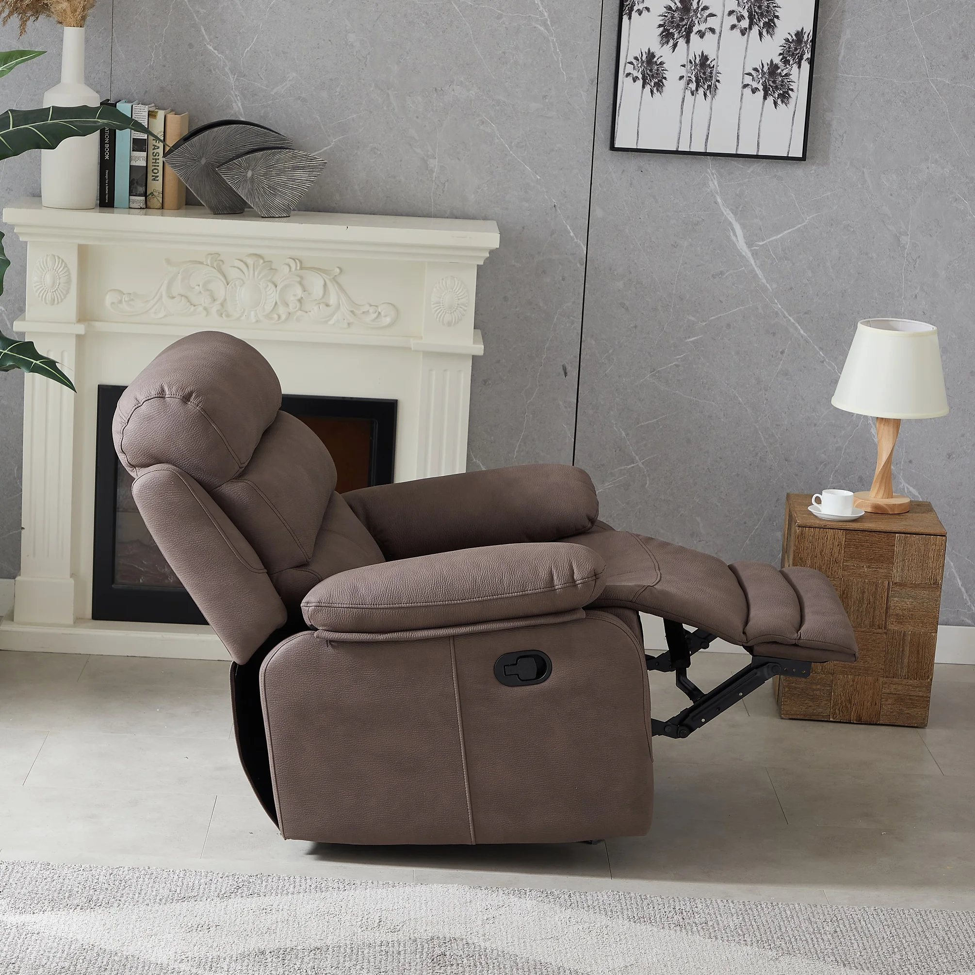 Louis Doone 1 2 3 seat Brown genuine leather recliner sofa extendable leather sofa set living room furniture