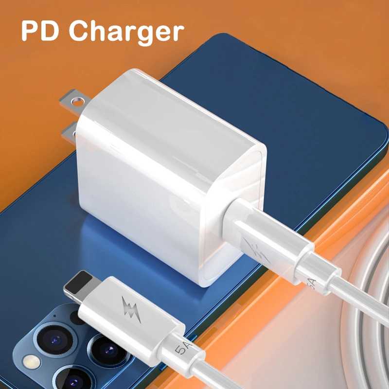 PD 20 Вт телефона для быстрой зарядки зарядным устройством типа C Usb зарядное устройство сотовых телефонов комплект с кабель передачи данных iPhone 12 11 Pro