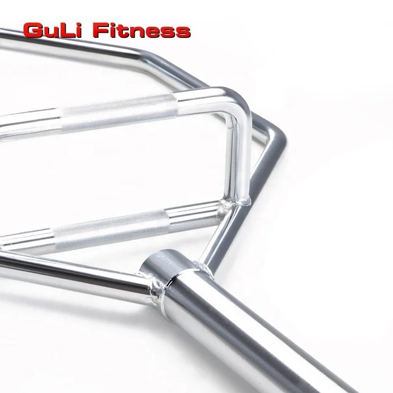Chrome Hex Bar Standard Weight Lifting Trap for Squats Lunge Deadlifts Shrugs and Power Pulls