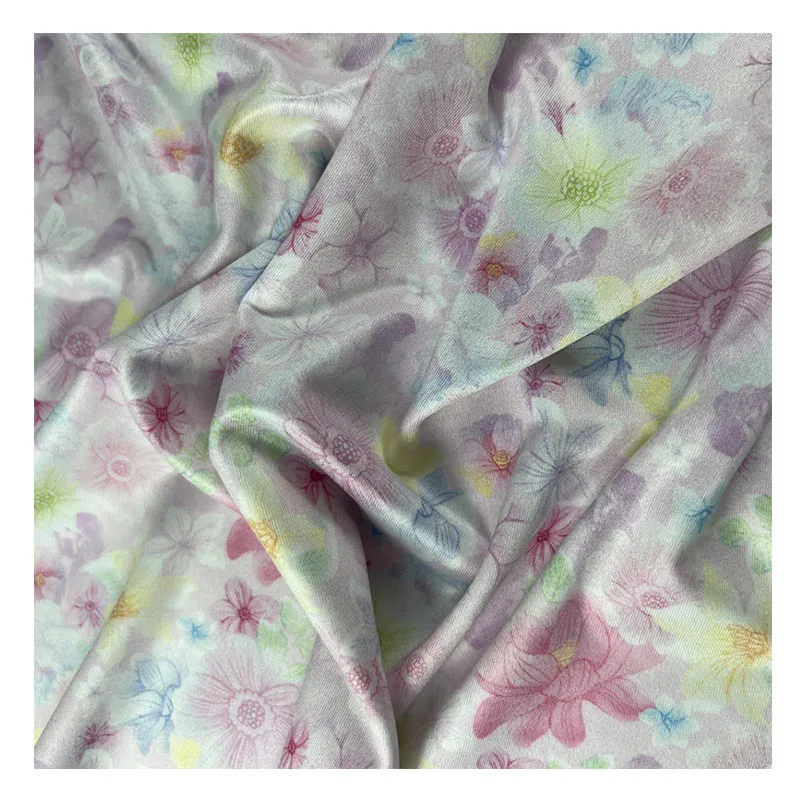 New Pattern Factory Direct High Quality Custom Printing Stretched Knitting DTY milk Silk Fabric