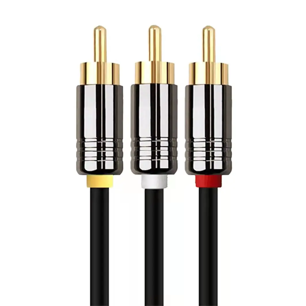 24K Gold Plated  3RCA Male to 3 RCA Male Composite Audio Video stereo Cable RGB Component Cable 3RCA to 3RCA cable