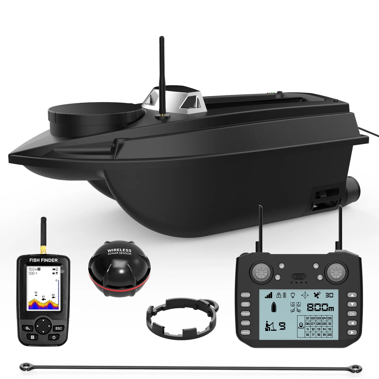 2024 Flytec New V030 RC Fishing Bait Boat 6.6LBS Loading Capacity Auto Sailing 180 Points GPS Boat With Fish Finder Sonar