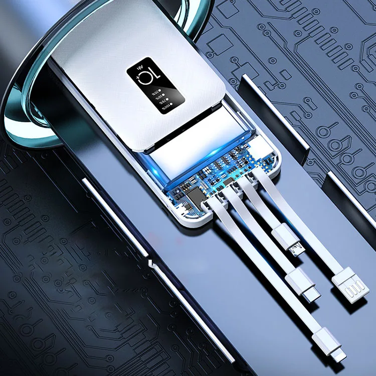 Products China Wholesale Powerbank Built In Cables Slim Cheap 10000mah Portable Power Bank