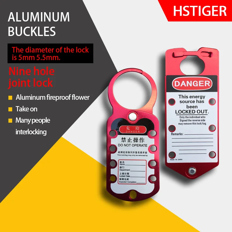 8 holes durable Economic Padlocks Lock Writable Safety Aluminum Hasp Lockout