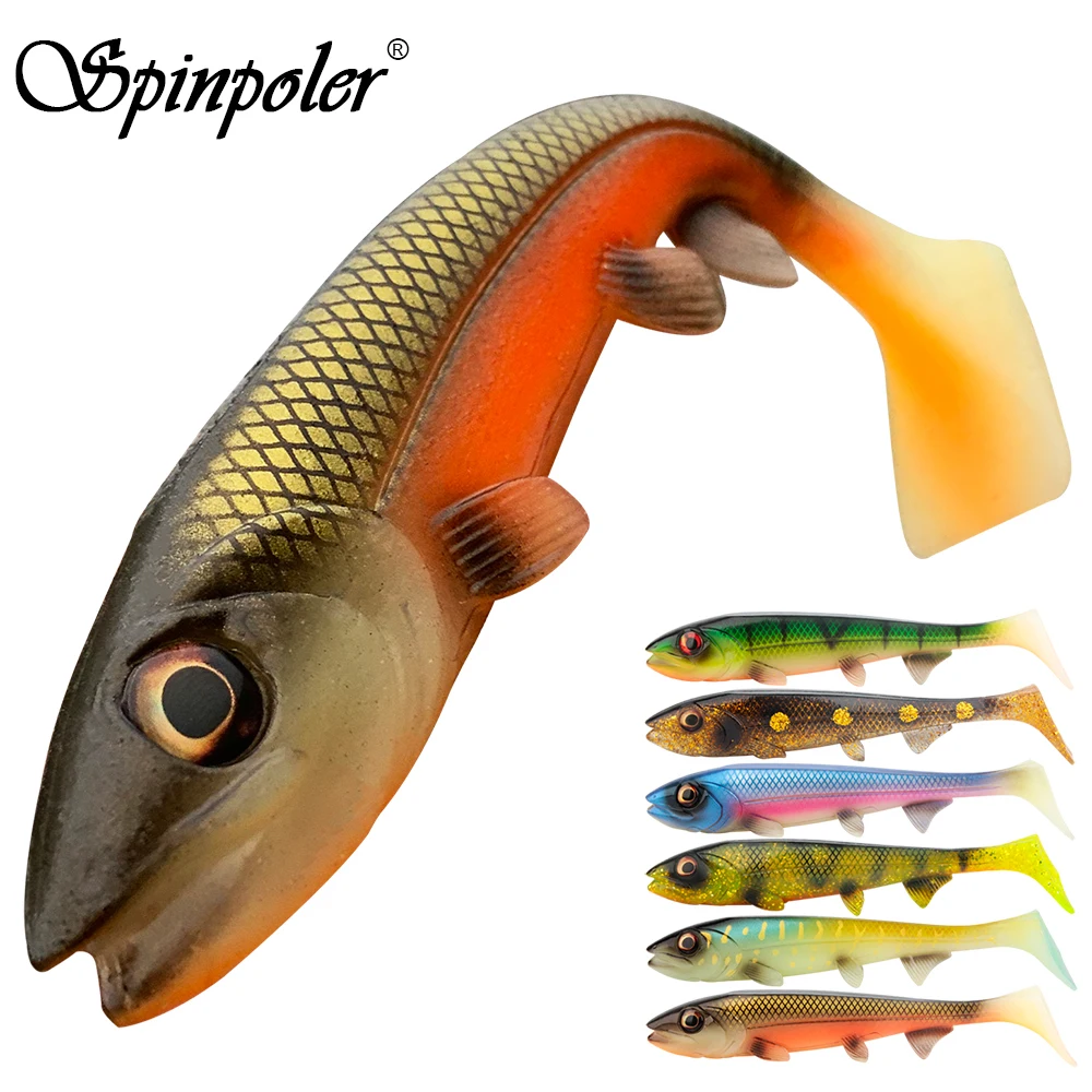 Spinpoler 14cm/18cm Bionic Shad Pike Lure Swimbait Square Tail For Pike Perch Catfish Zander Soft Artificial Bait Big Game Pesca