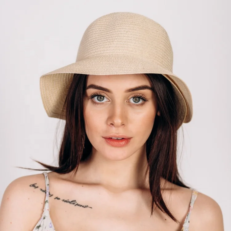 Wholesale New Design Straw Hats Natural Summer Floppy Straw Hats Beach Straw Hat for Women