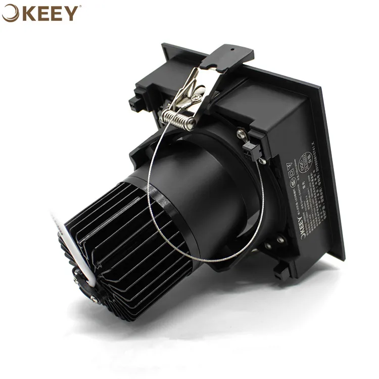
2020 Keey new arrival led grille panel light black led grille lamp 10w square led grille downlight indoor GS611 