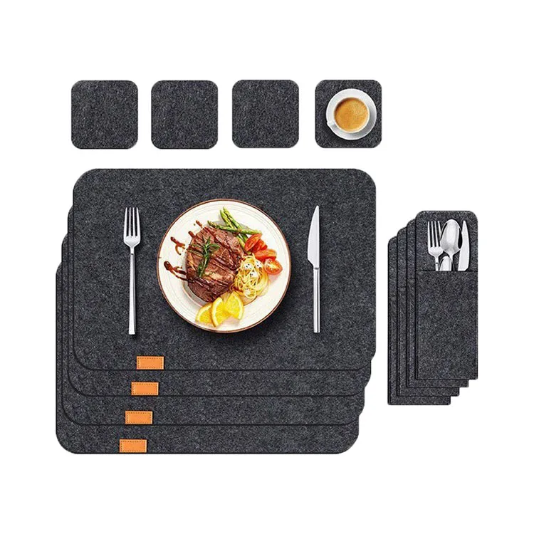 Heat Resistant Table Mats, Felt Placemats Non Slip Durable Easy to Clean Placemat for Dining Table Kitchen