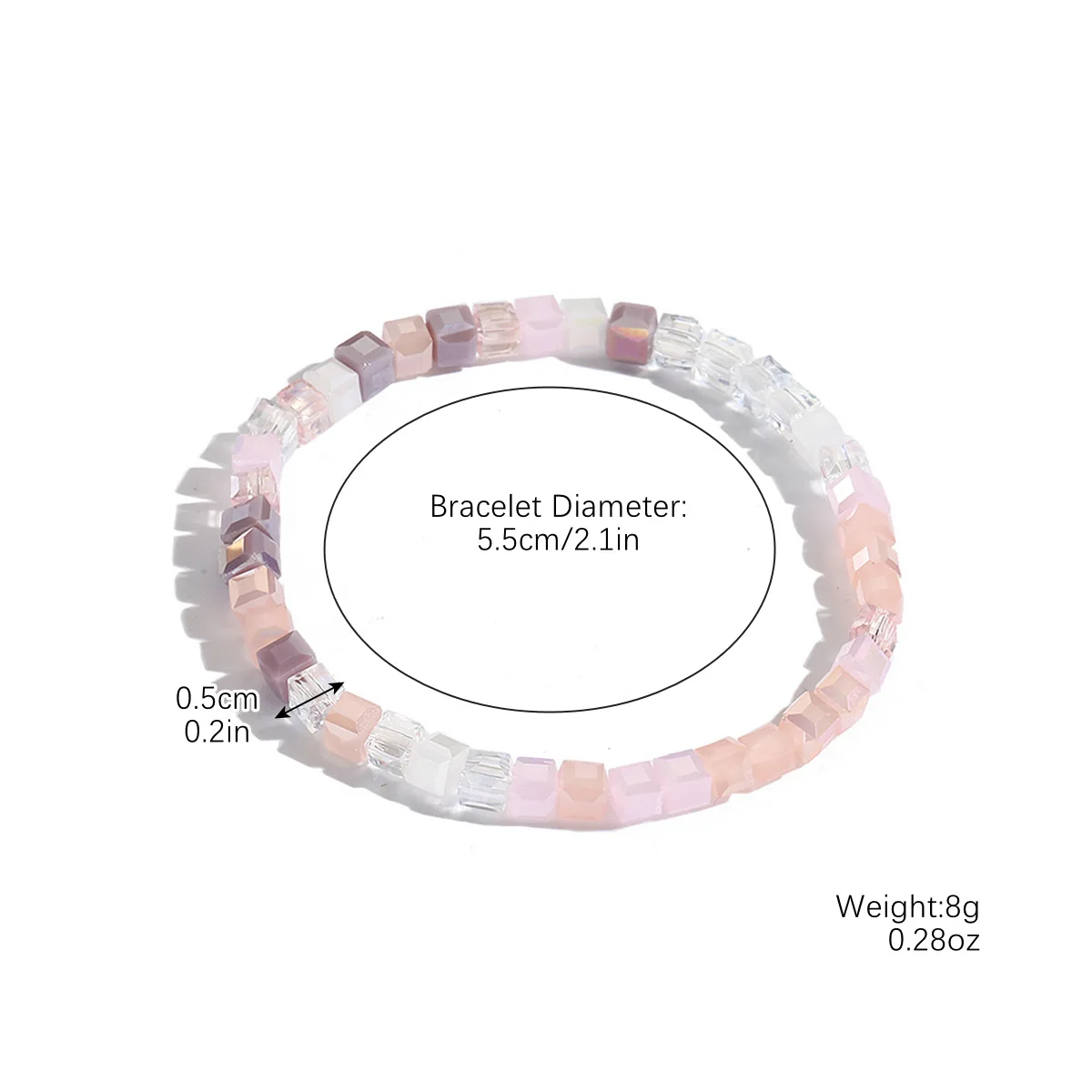 2024 New Bohemian Colorful Elastic Crystal Bead Charm Bracelet for Women Handwoven Cut Crystal Gravel Bead Bracelets