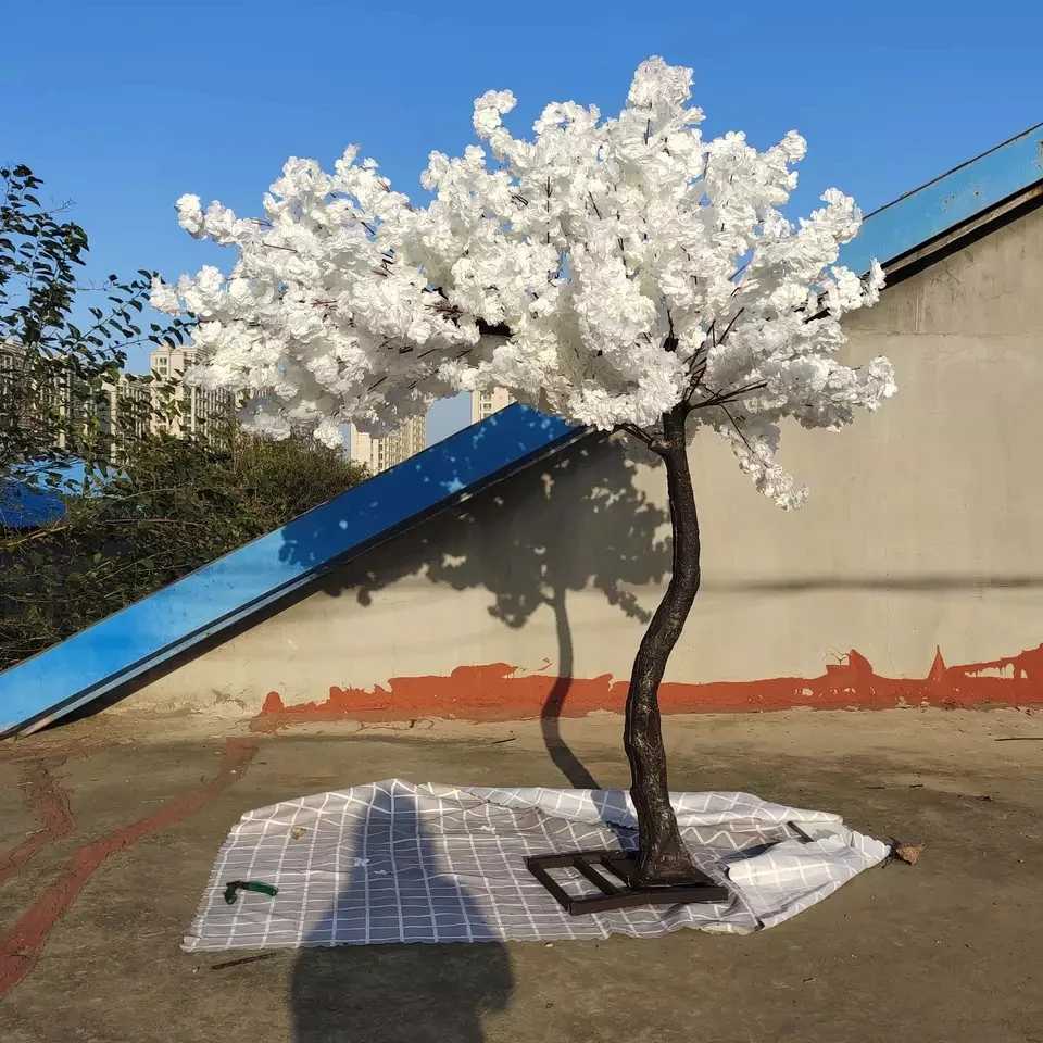Customized 180cm White Pink Sakura Artificial Flower Cherry Blossom Tree For Wedding Decor