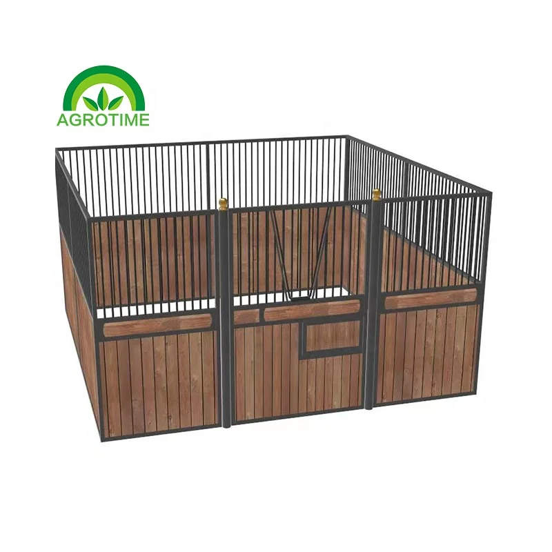 China Agrotime Portable Bamboo Horse with roof Equipment Doors Box outdoors Stable Stalls For training centre
