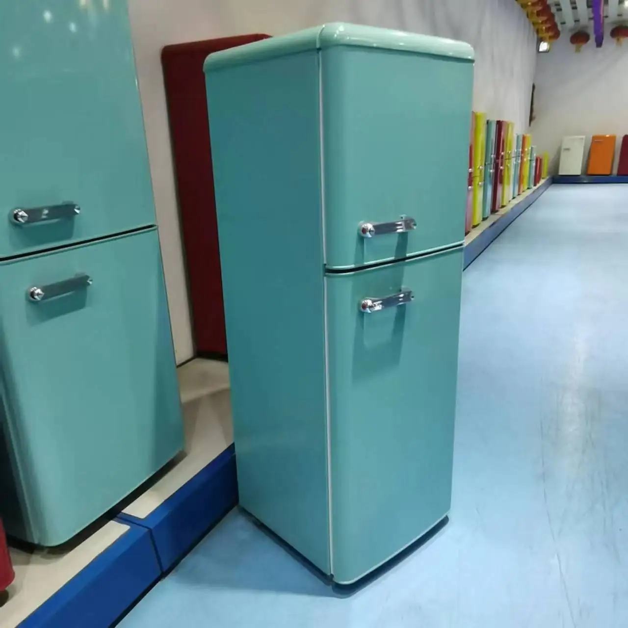 142L Vintage Refrigerator Top Freezer Double Door Fridges Retro Fridge for Home Factory Price Home Refrigerator