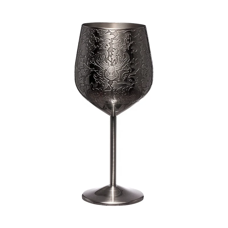 Premium Quality Stainless Steel Wine Glasses Set Metal Wine Glass