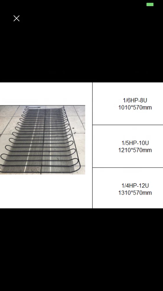 1/5HP Stainless steel wire tube freezer refrigeration condenser