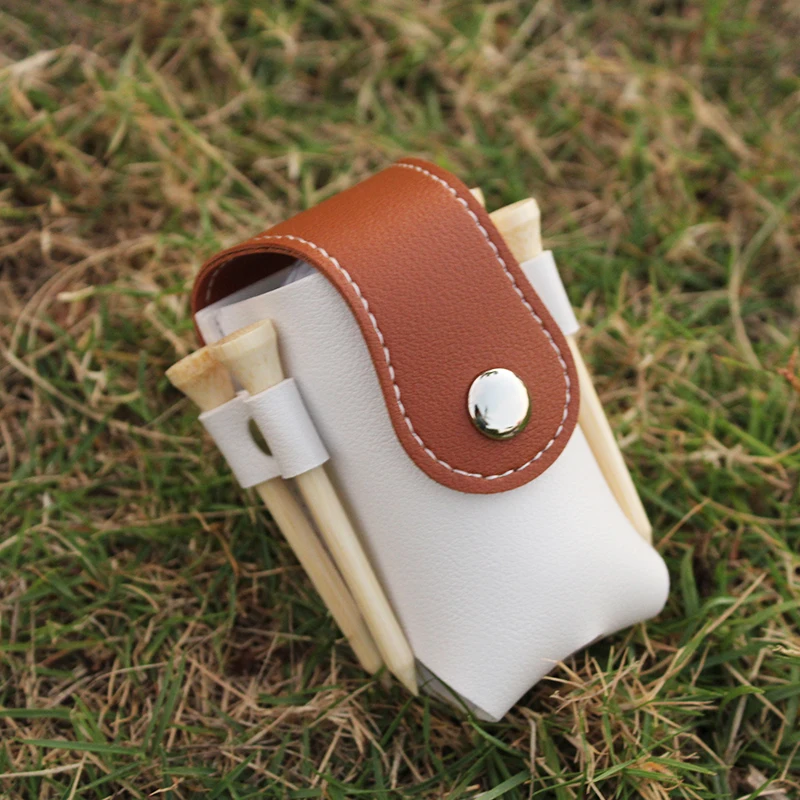 Travel Goll Ball Bags Pouch PU Leather Golf Ball Bag Accessories Outdoor Golf Ball and Tee Bag Gifts Holder Organizer