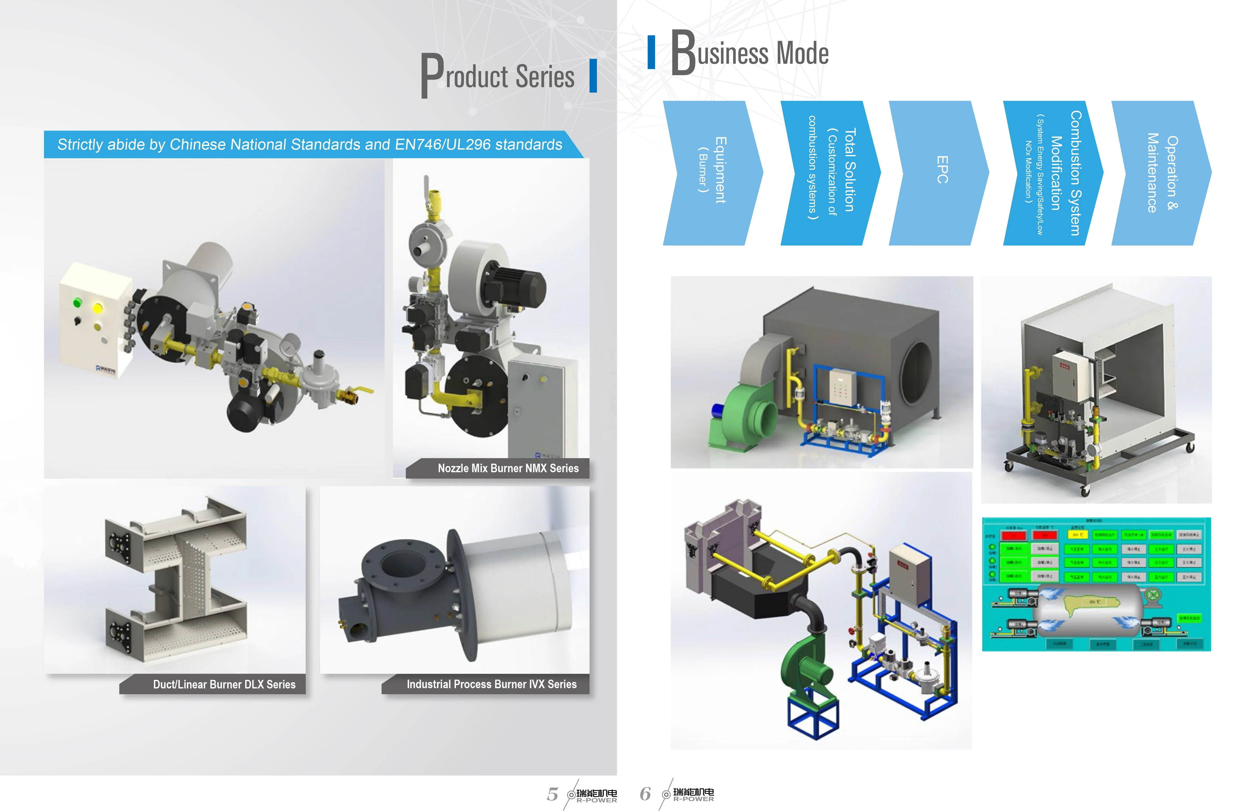 Duct/Linear oil gas burner