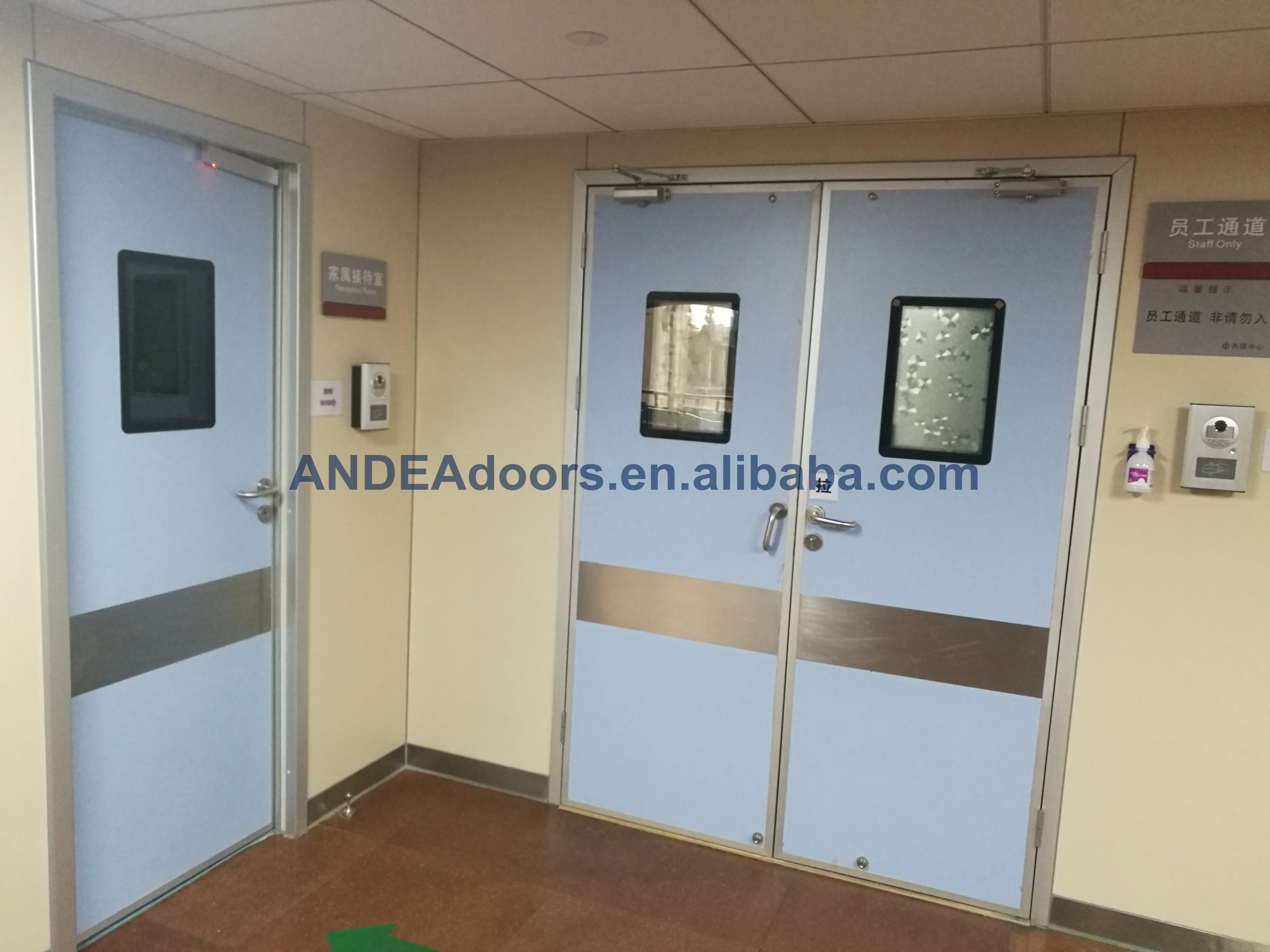 Guangzhou hospital laminated HPL flush doors airtight