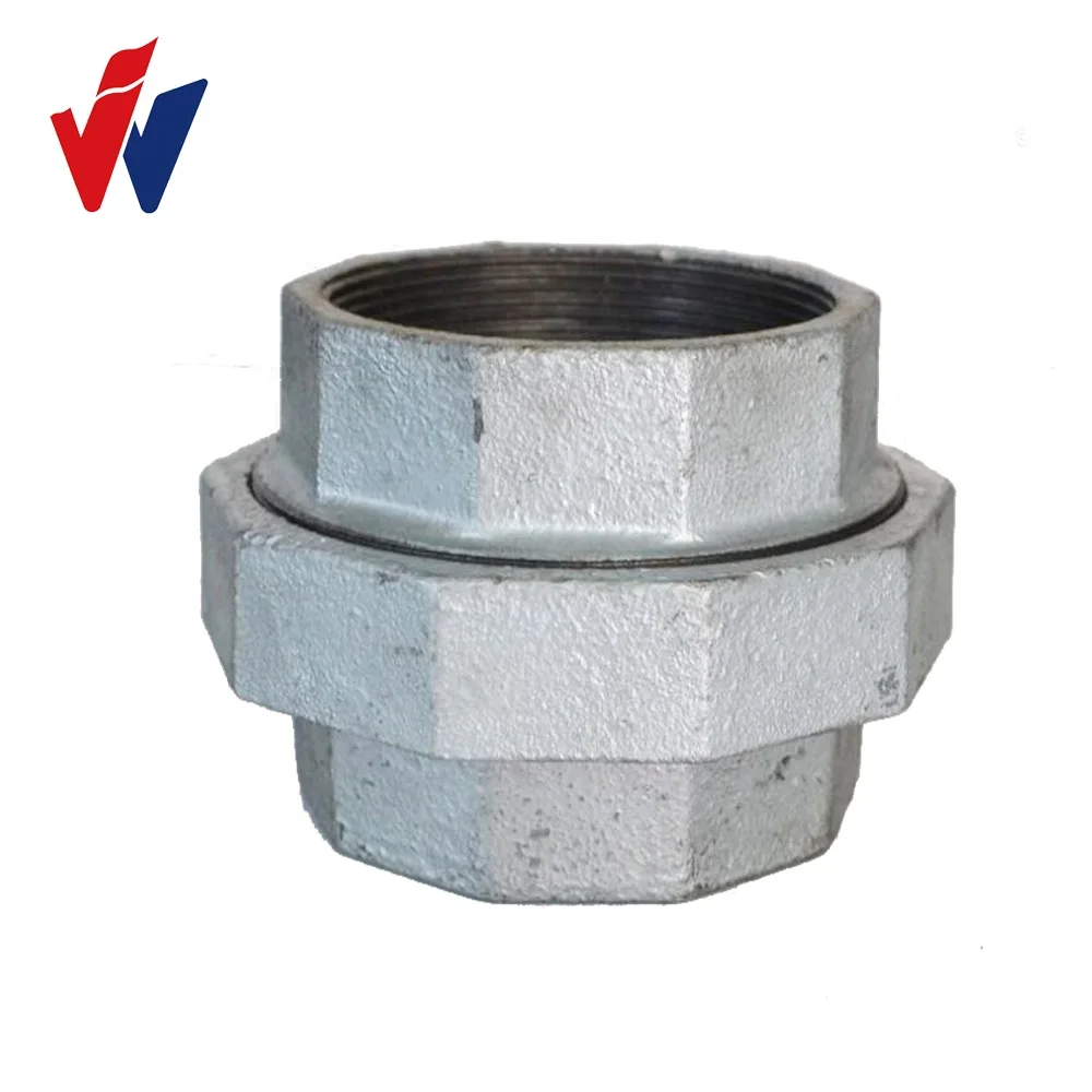 M Brand Malleable Iron Pipe Fitting 340 Union BS NPT DIN GALV. with NPT Threads jioning pipe lines of steam gas oil air