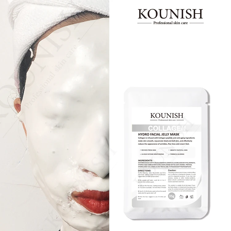 KOUNISH SPA Collagen Skincare Natural Soft Hydro Jelly Mask Powder Peel Off Whitening Rubber Facial Masks