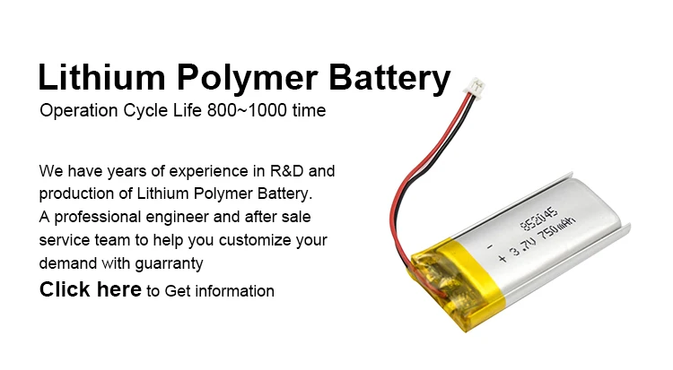 Smart device ultra thin 750mAh lithium lipo battery pack Rechargeable LP852045 750mah Lithium Ion Polymer Battery