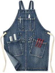 Denim apron coffee shop restaurant milk tea work baking special tool bbq apron