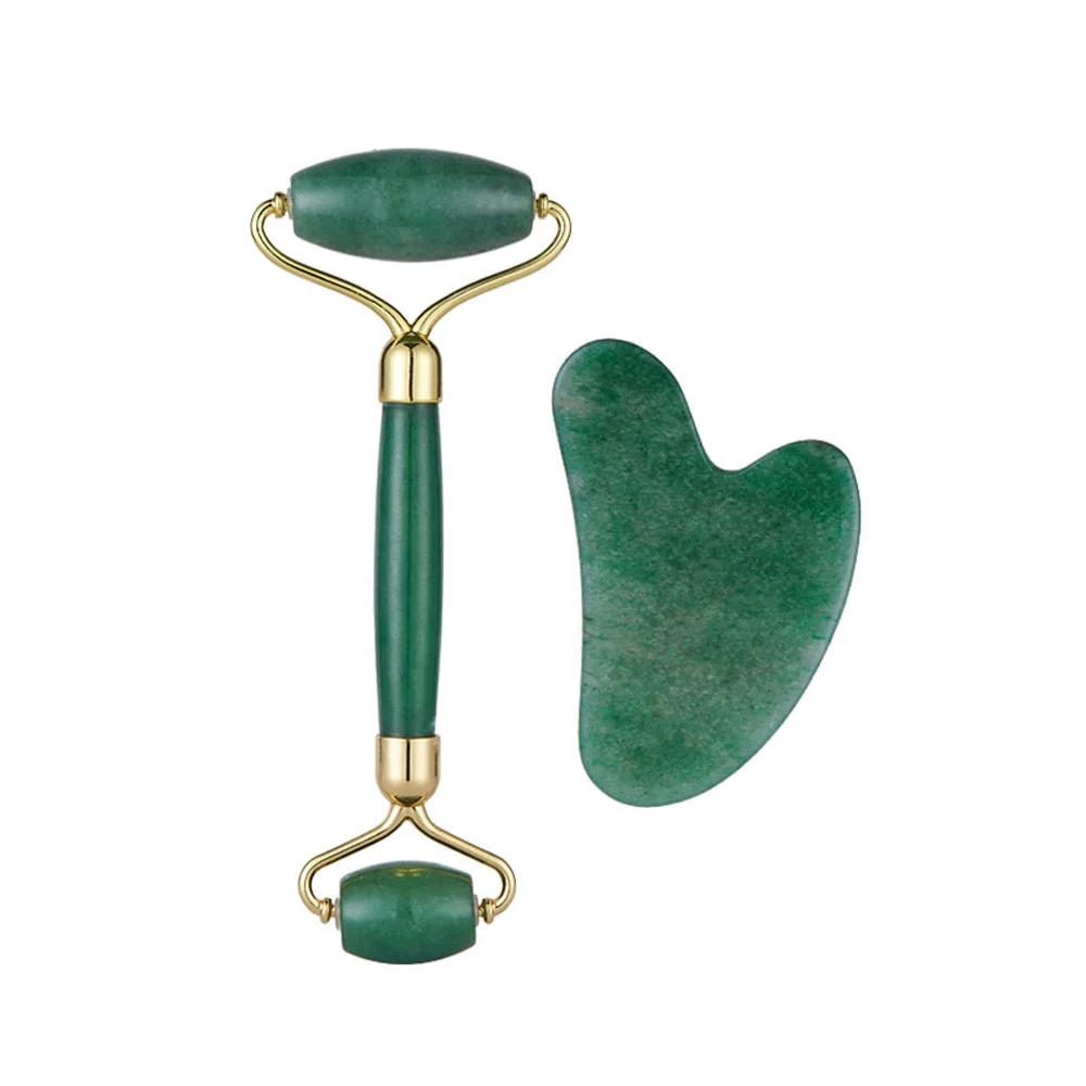 
Jade Roller Rose Quartz Amethyst Aventurine Obsidian Jade Rollers and guasha With Latest Improvements Noise Free 
