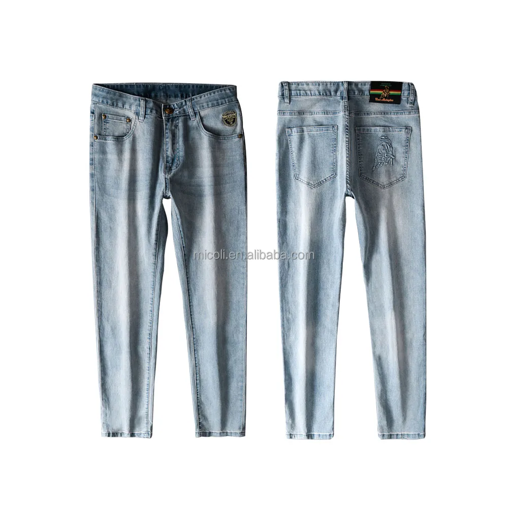 Factory wholesale new style blue stock dropshipping men biker skinny jeans color high waist butt lift jeans women stretch plus