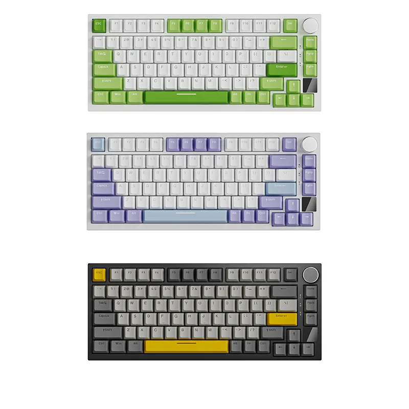 Ajazz AK820 OEM Logo wired usb RGB LED light pc computer custom 2.4G wireless  gaming mechanical switch 75% keyboard