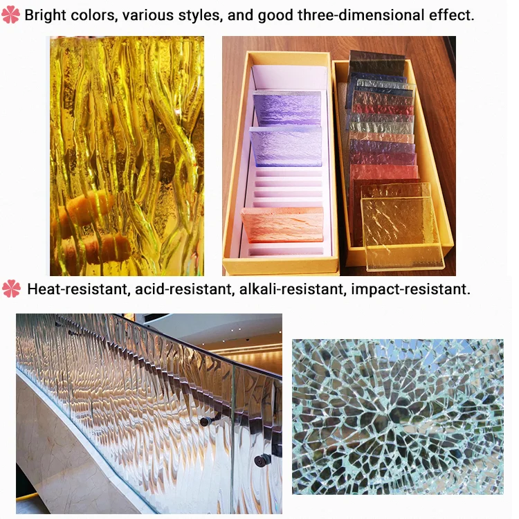 Decorative Hot Melt Glass Panels Wholesale Fusing Glass For Partition Wall