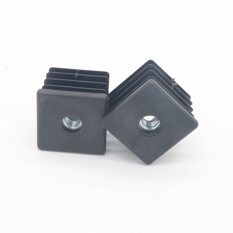 30*30  40*40 M6 M8 pipe end cap plastic square end thread cap with screw