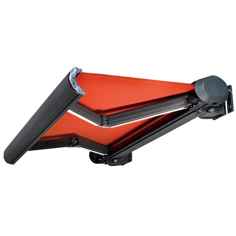 Aluminum folding arm awning motorized retractable awnings full cassette awning