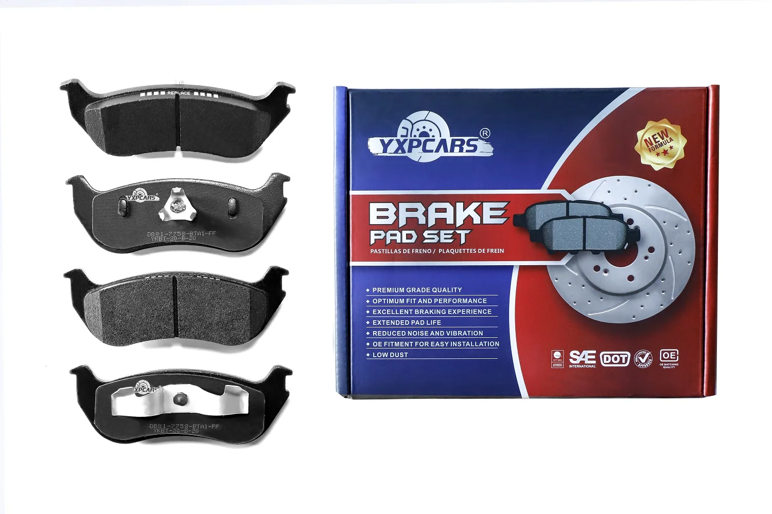 Тормозная колодка D881 NAO Керамическая формула с сертификацией DOT